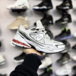 نیوبالانس سفید طوسی قرمز / کد 10645