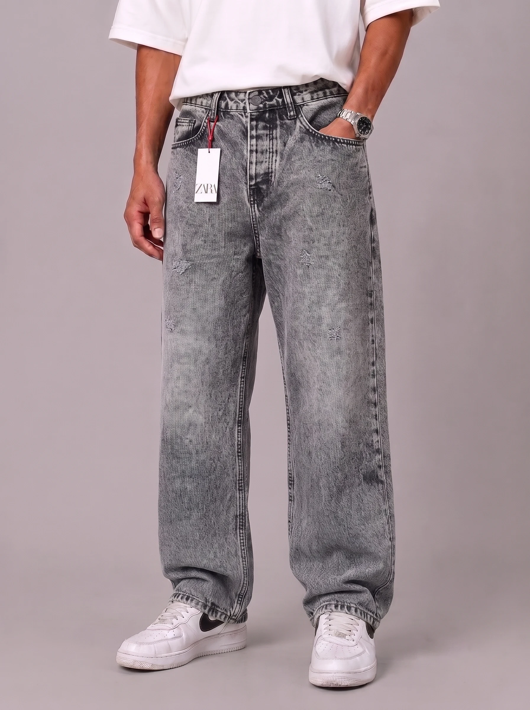 Baggy-jeans-Gray-color-heroshoop.webp شلوار جین بگ استایل / رنگ طوسی / کد 3009 - Image 1