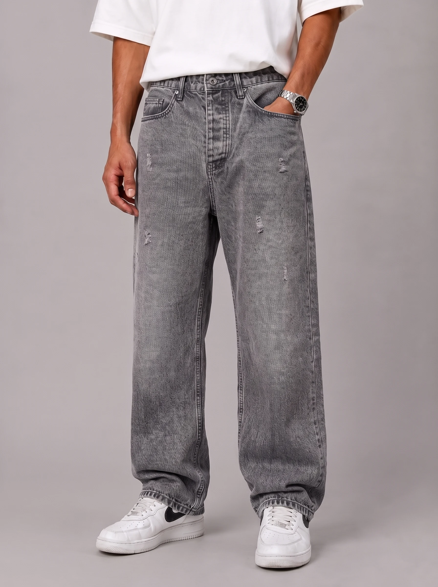 Baggy-jeans-gray-code-7204-heroshoop.webp شلوار جین بگ استایل / طوسی / کد 7204 - Image 1
