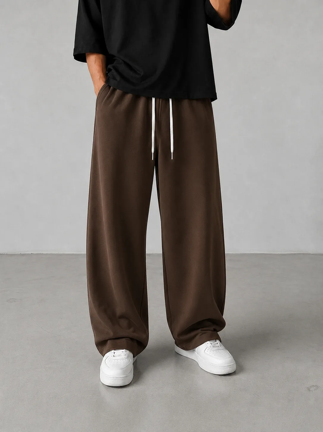 Baggy-style-fabric-pants-premium-Oisou-fabric-brown-color-heroshoop.webp شلوار پارچه ای بگ استایل / پارچه درجه یک اویشو / رنگ قهوهای 27177 - Image 1