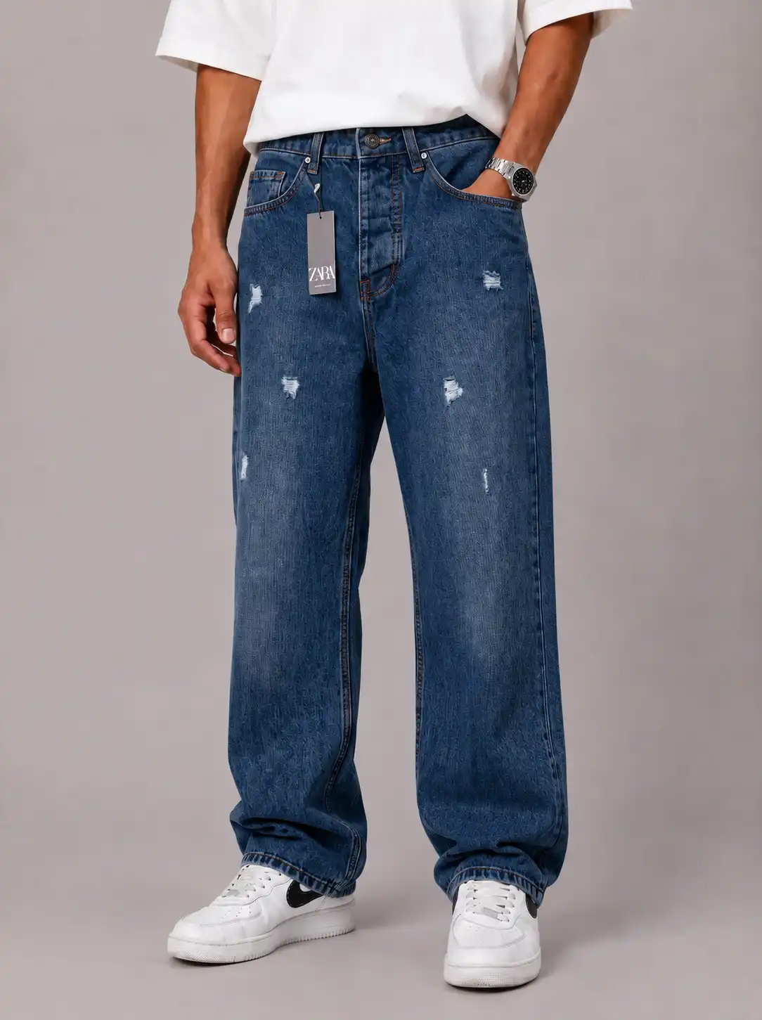 Blue-baggy-jeans-code-7205-heroshoop-1.webp شلوار جین بگ استایل / آبی / کد 7205 - Image 1