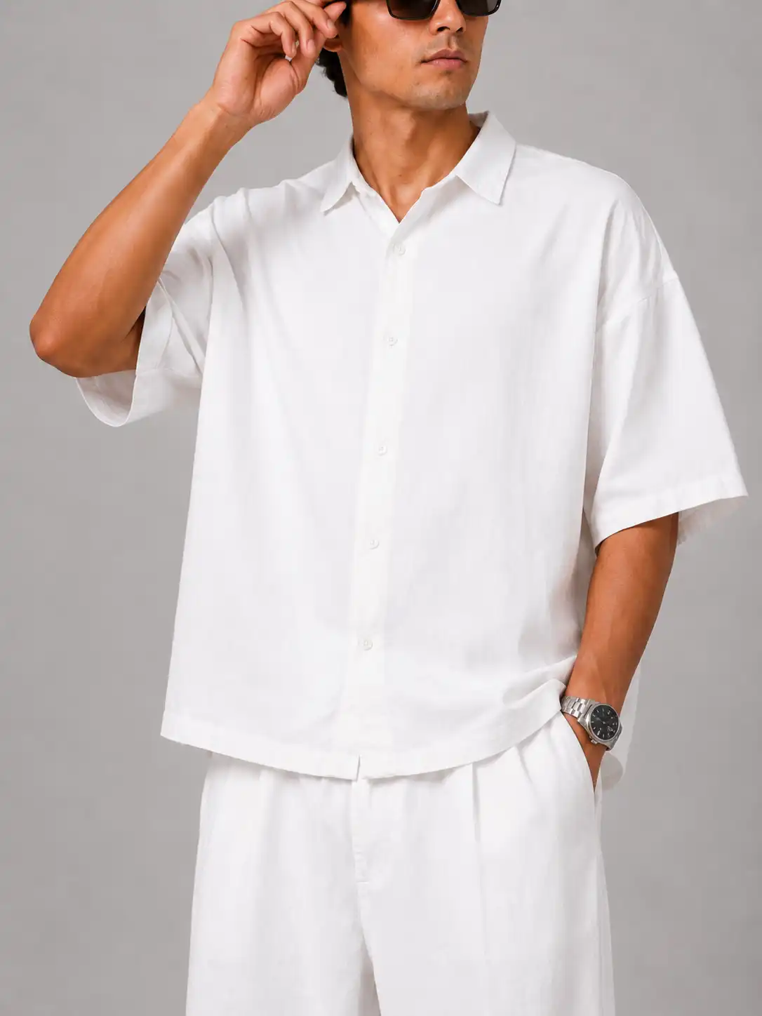 Men-Lyocell-Shirt-White-heroshoop.webp پیراهن مردانه پارچه لایوسل / رنگ سفید - Image 1