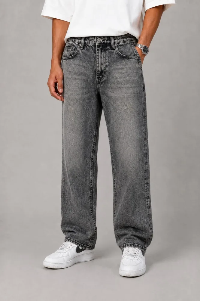 Men-dark-gray-baggy-jeans-code-3027-heroshoop.webp شلوار جین مردانه بگ استایل طوسی تیره / کد 3027 - Image 1