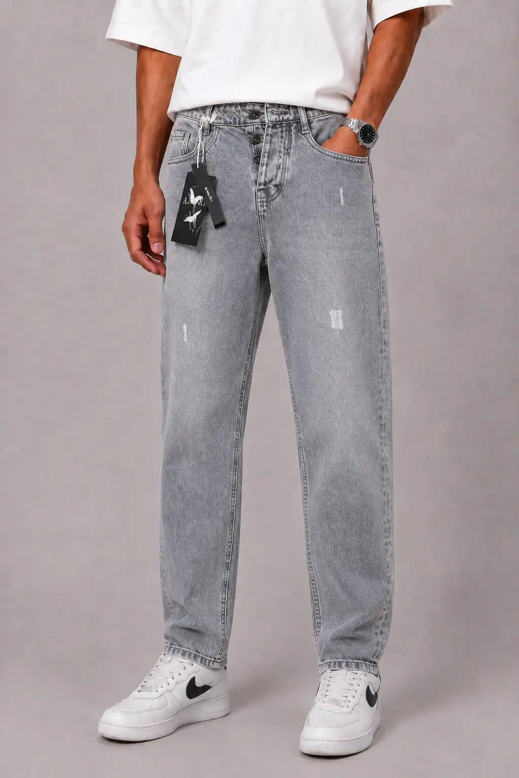 Mom-Style-Jeans-Gray-heroshoop.webp شلوار جین مام استایل / رنگ طوسی / کد 3/28/3 - Image 1