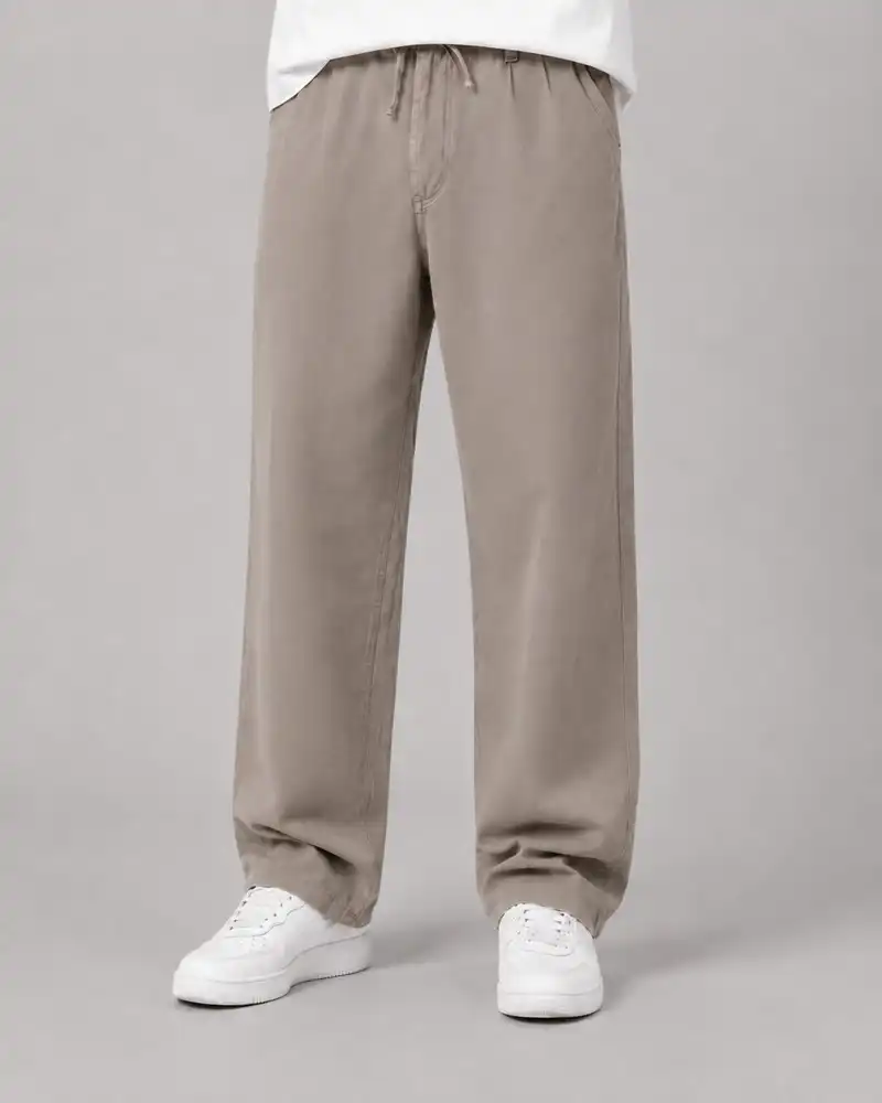 Natural-Lyocell-fabric-half-bag-pants-long-length-108-cream-2-colors-heroshoop.webp شلوار پارچه ای نیم بگ پارچه لایوسل طبیعی / قد بلند ۱۰۸ / رنگ کرمی2 ساده - Image 1