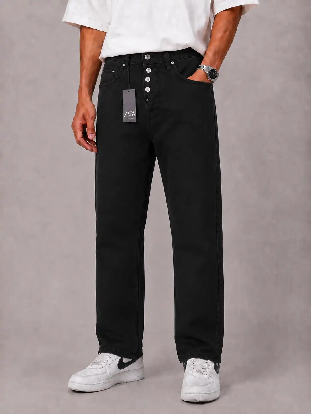 Regular-straight-jeans-black-heroshoop-1.webp شلوار جین راسته رگولار مشکی / کد 1754 - Image 1