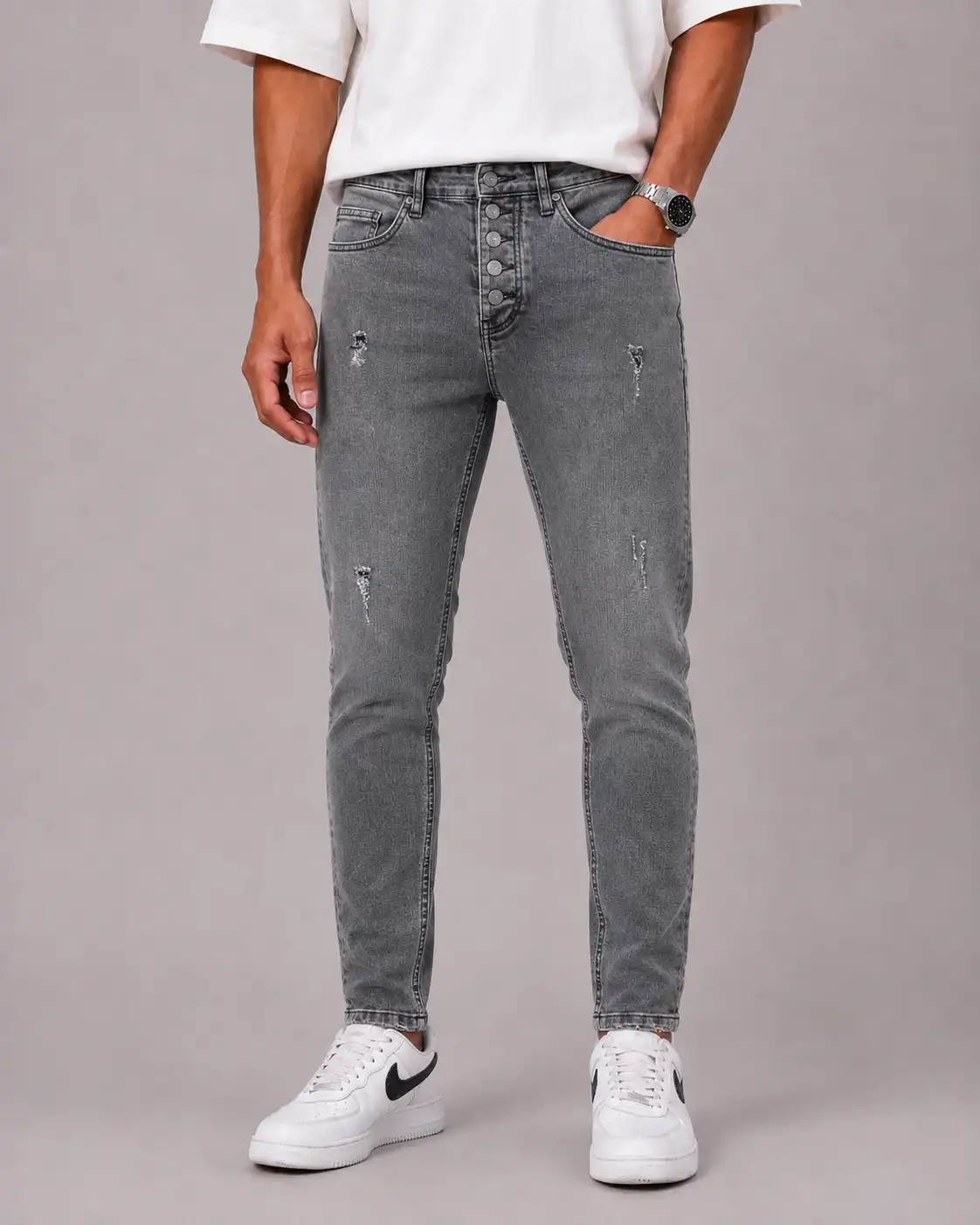 Skinny-jeans-gray-color-heroshoop.webp شلوار جین قوارره اسکینی / طوسی / کد 3/15/3 - Image 1