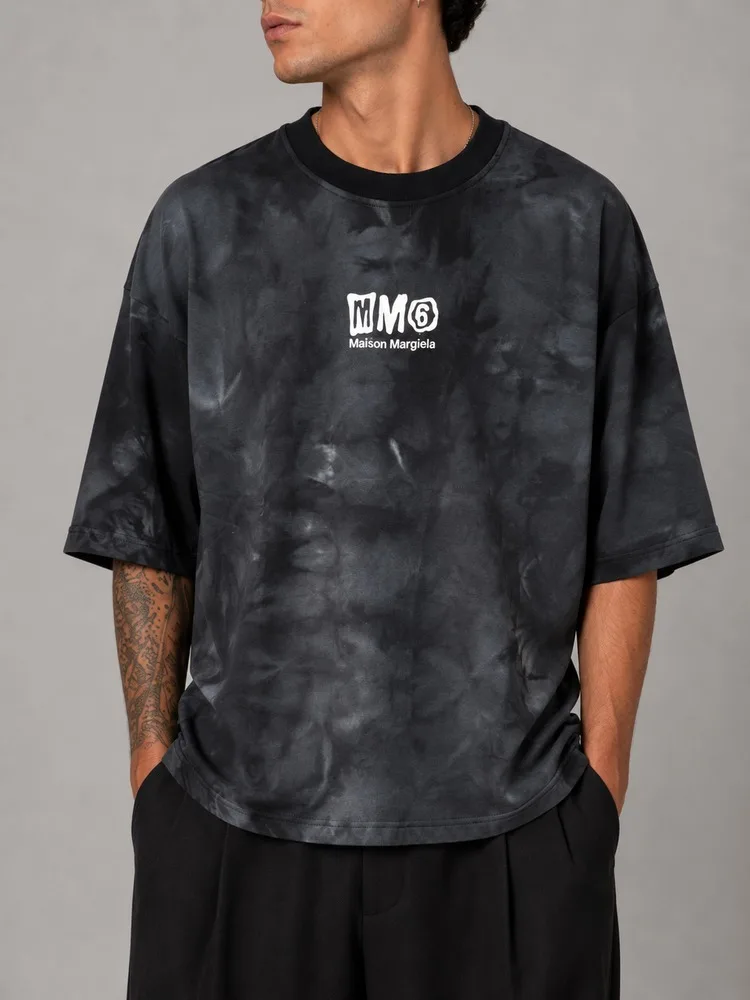 Watercolor-sports-T-shirt-biscuit-cotton-fabric-charcoal-color-heroshoop.webp تیشرت اسپرت آبرنگی پارچه پنبه بیسکوییتی / رنگ ذغالی / کد 27142 - Image 1