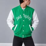 Heavyweight-French-terry-bomber-sweatshirt-Embroidered-print-Pale-green-WWW.HEROSHOOP.COM-view-1.webp