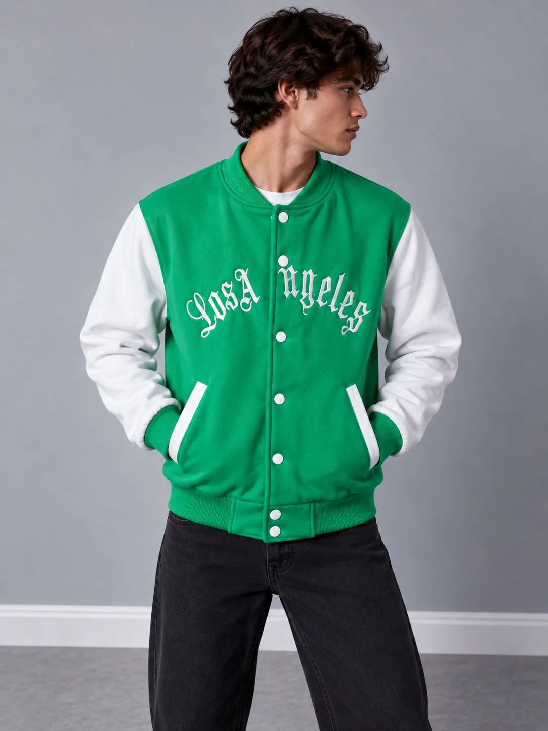 Heavyweight French terry bomber sweatshirt Embroidered print Pale green WWW.HEROSHOOP.COM view 1 Heavyweight-French-terry-bomber-sweatshirt-Embroidered-print-Pale-green-WWW.HEROSHOOP.COM-view-1.webp