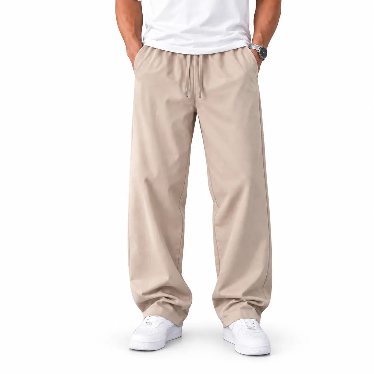 Men's natural Lyocell trousers Baggy style Khaki Length 110 heroshoop.com view 1 Mens-natural-Lyocell-trousers-Baggy-style-Khaki-Length-110-heroshoop.com-view-1.webp